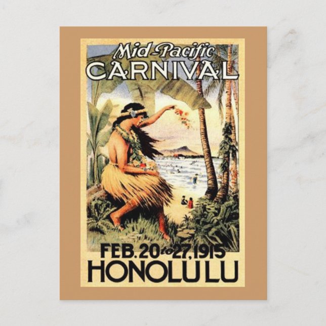 Vintage Hawaii, USA - Vykort (Framsida)