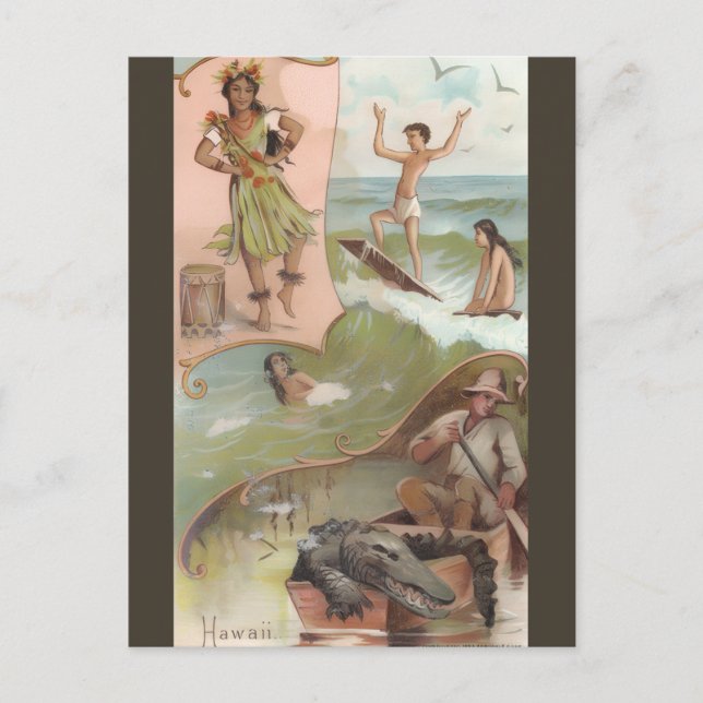 Vintage Hawaii Vykort (Framsida)