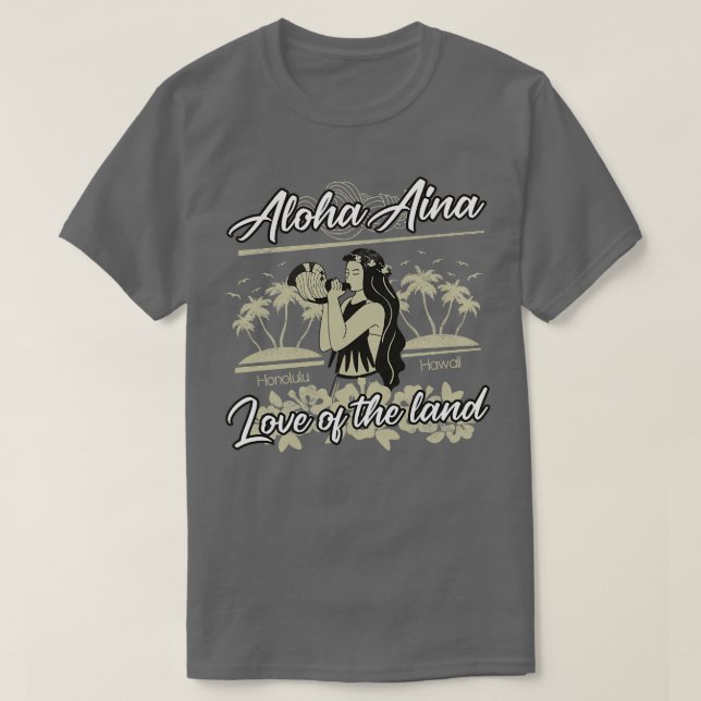 vintage hawaiian Aloha Aina TShirt T Shirt (Design framsida)
