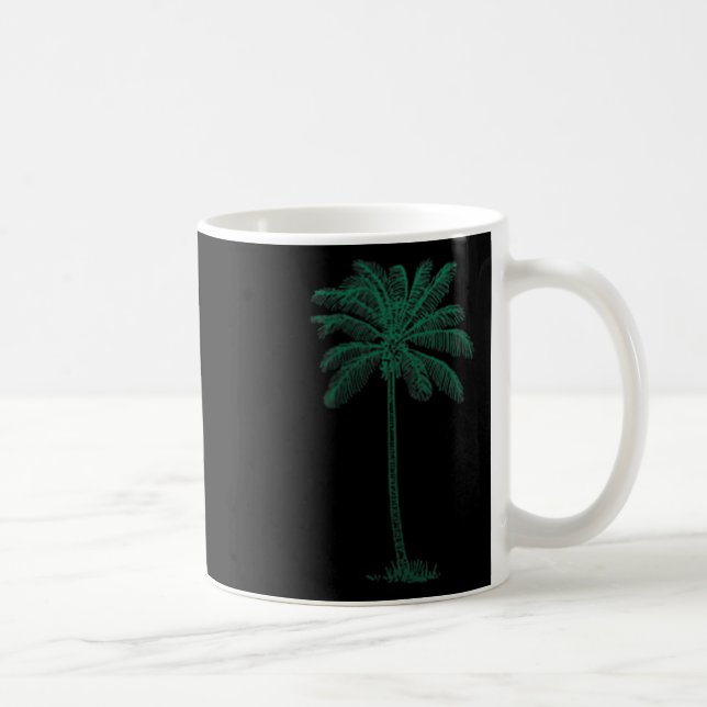 Vintage Hawaiian Handflatan Träd Beach Tropical Is Kaffemugg (Höger)