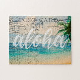 Vintage Hawaiian Handflatan Träd vykort Pussel