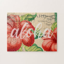 Vintage Hawaiian Hibiscus vykort Pussel