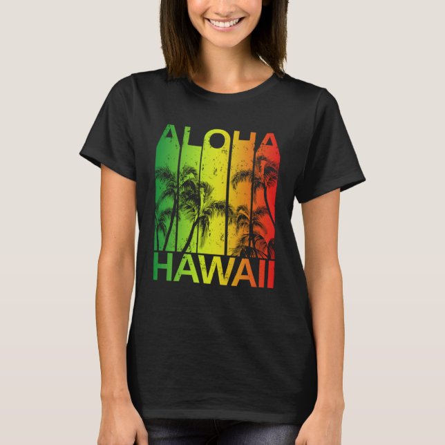 Vintage Hawaiian Islands Aloha T Shirt (Framsida)