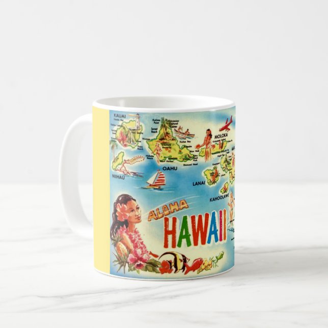 Vintage Hawaiian Islands-mugg Kaffemugg (Framsida vänster)