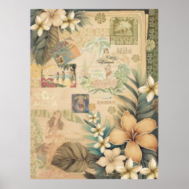 Vintage Hawaiian Scrapbook Hilo Hula Poster