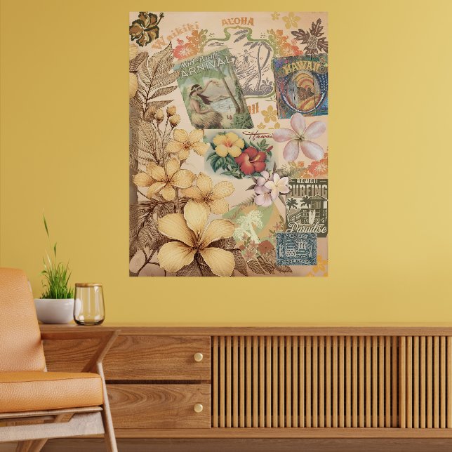 Vintage hawaiian Scrapbook Page 1 Poster (Vardagsrum 2)