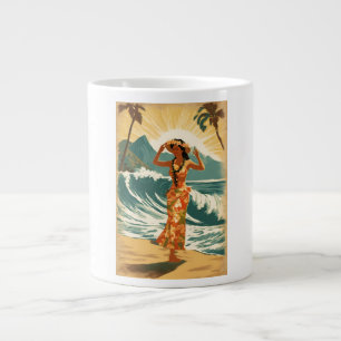 Vintage Hawaiian Travel Honolulu Mid Pacific Jumbo Mugg