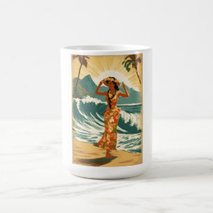 Vintage Hawaiian Travel Honolulu Mid Pacific Kaffemugg