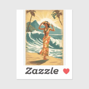Vintage Hawaiian Travel Honolulu Mid Pacific Klistermärken