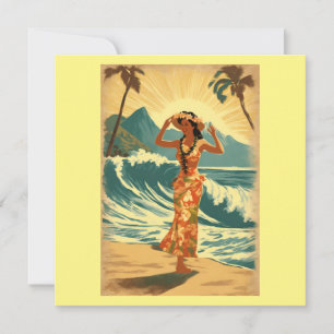 Vintage Hawaiian Travel Honolulu Mid Pacific Kort