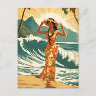 Vintage Hawaiian Travel Honolulu Mid Pacific Vykort