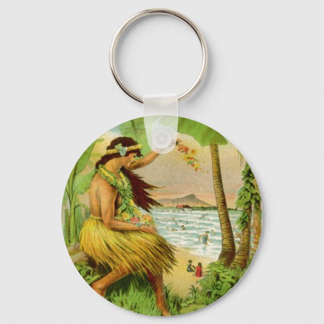 Vintage Hawaiian Travel Nyckelring (Framsida)