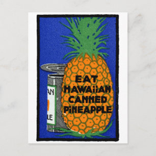 Vintage Hawaiiansk Ananas Vykort