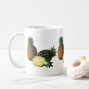 Vintage hawaiianska ananasar, ekologisk mat frukt kaffemugg