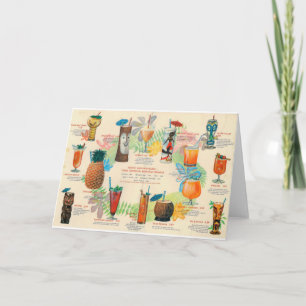 Vintage - Hawaiianska Cocktails Kort