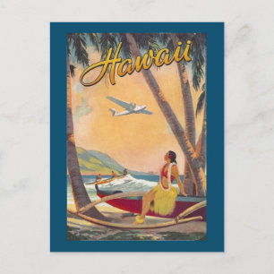 Vintage Hawaiianska öarna Travel Aloha Pacific Vykort