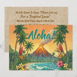 Vintage hawaiianska reseposter - Hawaii Island Inbjudningar