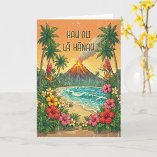 Vintage hawaiianska reseposter - Hawaii Island Kort