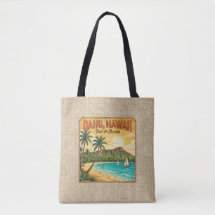 Vintage hawaiianska reseriklaner - Oahu vändbar  Tygkasse