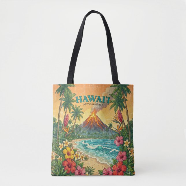 Vintage hawaiianska resposter - Hawaiiön Tygkasse (Framsida)