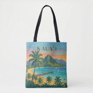 Vintage hawaiianska resposter - Kauai Tygkasse
