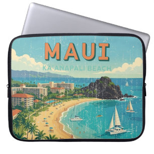 Vintage hawaiianska resposter - Maui-dykaroverall Laptop Fodral