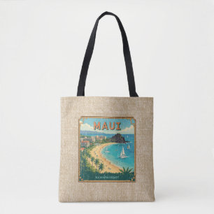 Vintage hawaiianska resposter - Maui Reversibel  Tygkasse