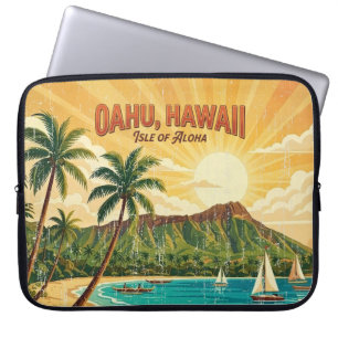 Vintage hawaiianska resposter - Oahu våtdräkt Laptop Fodral