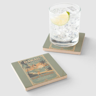 Vintage hawaiianskt land av Aloha flykt till parad Stenunderlägg