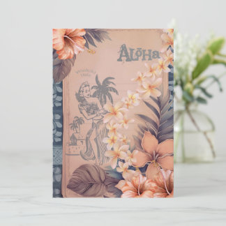 Vintage hawaiianskt skrapbok: Waikiki Hula Julkort