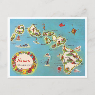 Vintage hawaiikarta vykort