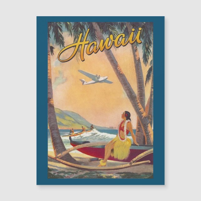 Vintage Hawaiiöarna Resa Aloha Stilla havet (Framsida)