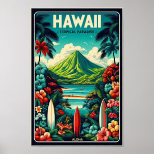 Vintage Hawaiiresorpubliceringaffisch Poster