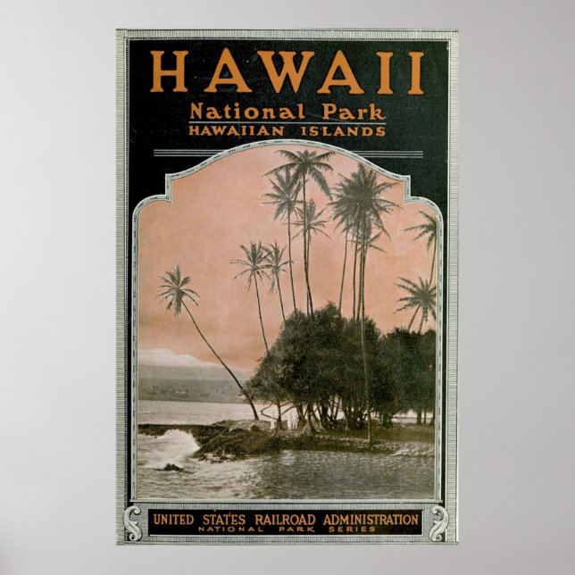 Vintage Hawaiis nationalpark Poster (1919) (Framsidan)
