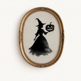 Vintage Häxa Jack-o-Lantern Halloween-affisch Poster