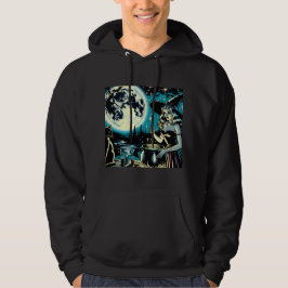 Vintage häxa rör i en gryta Halloween-fest Hoodie