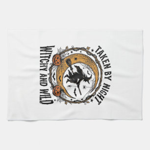 Vintage Häxa Tröja Tagen Häxa Halloween Design_1 Kökshandduk