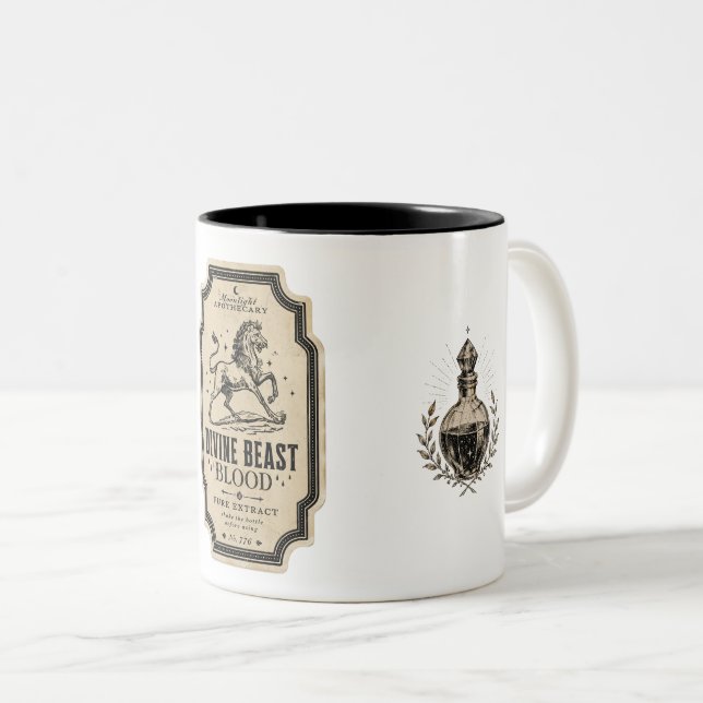 Vintage Häxapotek Potionsetikett Kaffemugg (Framsida höger)