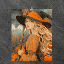 Vintage Häxkvast Pumpa Elegant Halloween