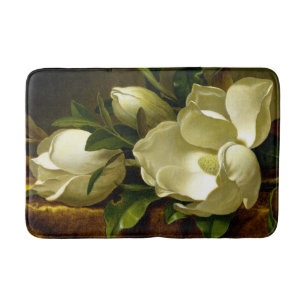 Vintage Heade Magnolia Flowers Guld Velvet Badrumsmatta