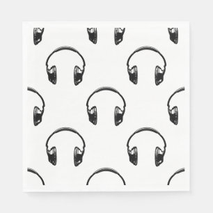 Vintage Headphone Music Art ANPASSNINGSBAR BG FÄR Pappersservett