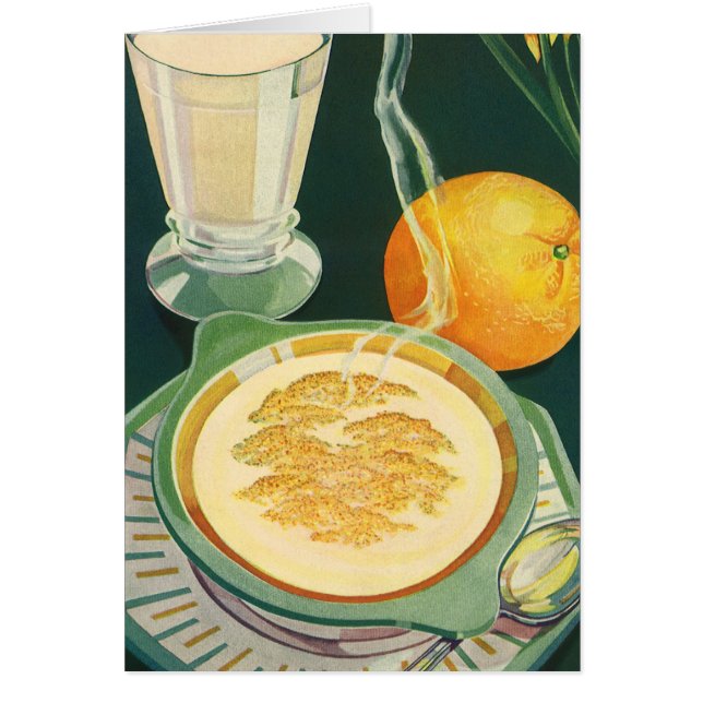 Vintage Health Mat, Beverages, Healthy Breakfast Hälsningskort (Framsidan)