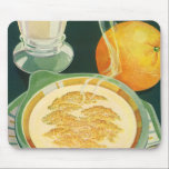 Vintage Health Mat, Beverages, Healthy Breakfast Musmatta<br><div class="desc">Vintage illustrerar bilden av hälsomat och dryck med en hälsosam frukost av havremjöl i hett,  glas av mjölk och en orange frukt.</div>