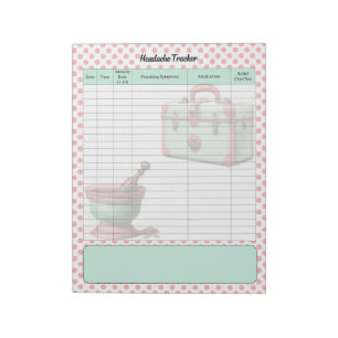 Vintage Healthcare Headache Tracker Anteckningsblock