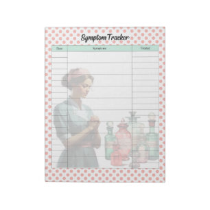 Vintage Healthcare Symptom Tracker Anteckningsblock
