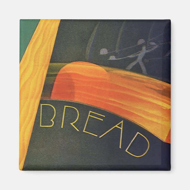 Vintage Healthy Mat, hel sädessäck Bröd Magnet (Framsidan)