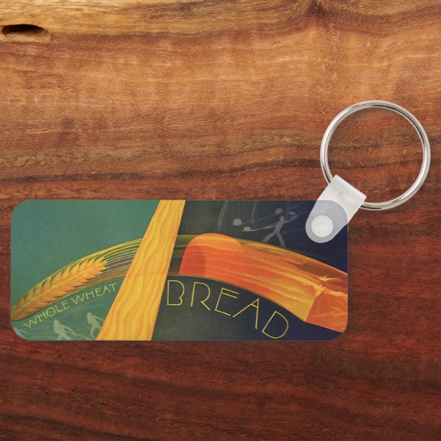 Vintage Healthy Mat, hel sädessäck Bröd Nyckelring (Framsida)