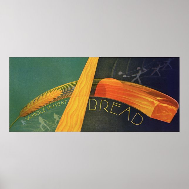 Vintage Healthy Mat, hel sädessäck Bröd Poster (Framsidan)