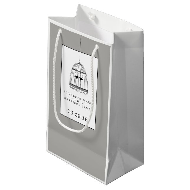 Vintage Heart Birdcage Äkta kärlek Bröllop (Framsidan Vinklad)