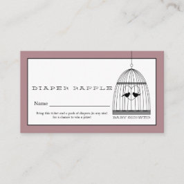 Vintage Heart Birdcage Baby Diaper Raffle Biljett Tilläggskort